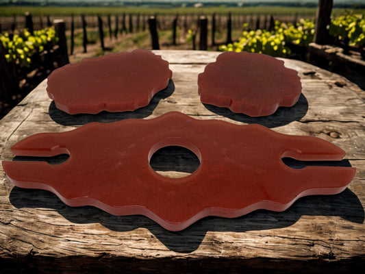 Blood Red Wine Glass Holder w/ Coaster
