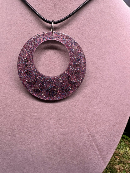 Cutout Circle Pendant with Black Moons