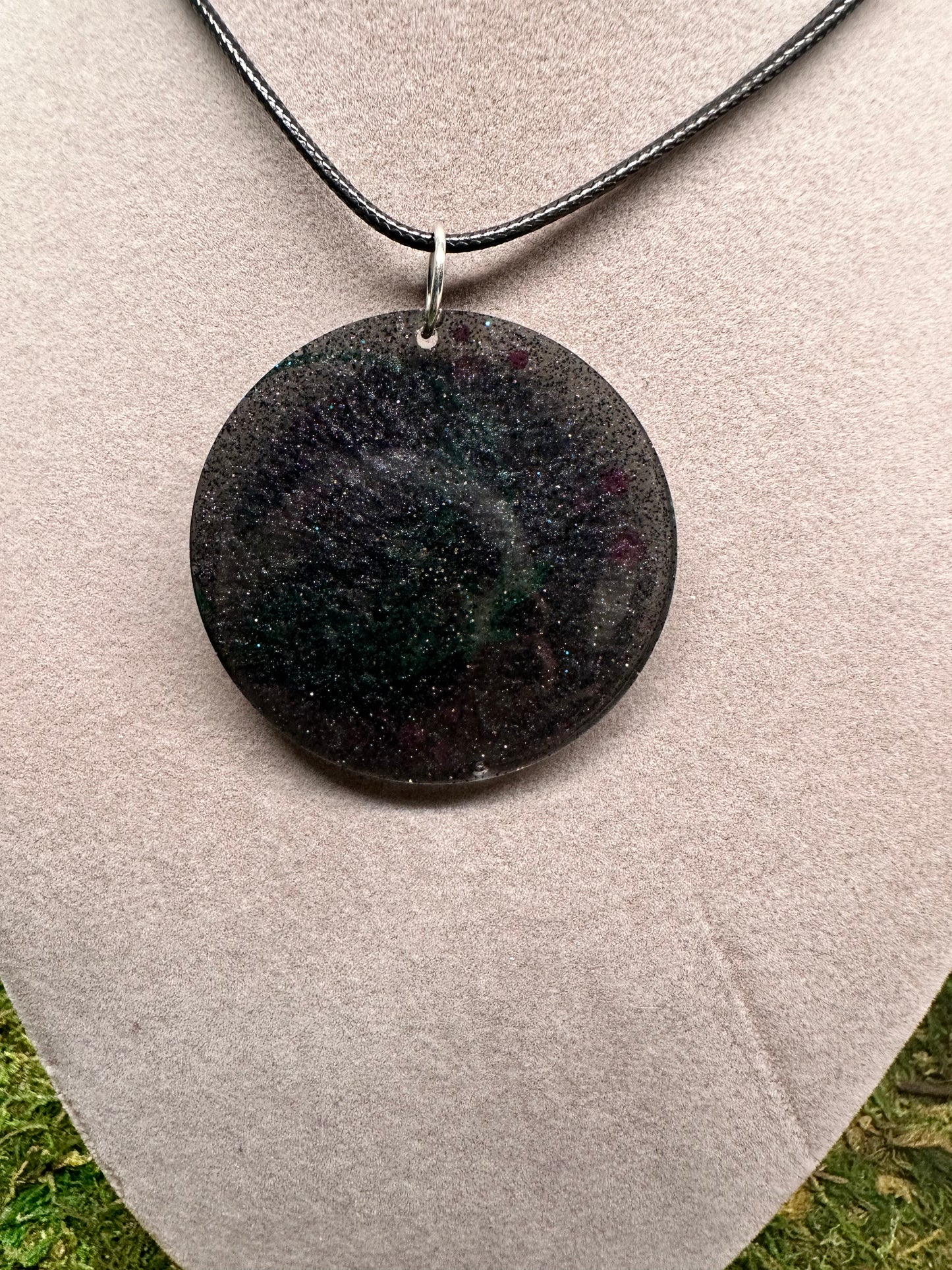 Circle Pendant with Flower Designs