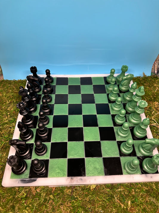 Black and Green Slytherin Chess Set