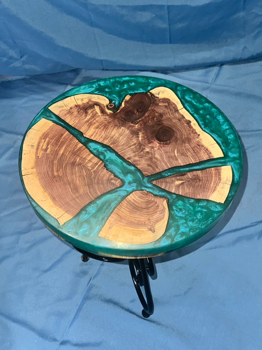 Teal End Table