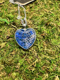 Heart Pendant with Real Snake Skin