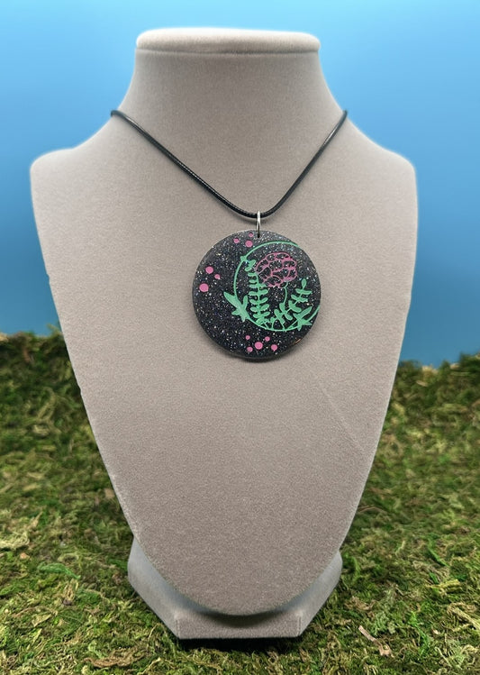 Circle Pendant with Flower Designs