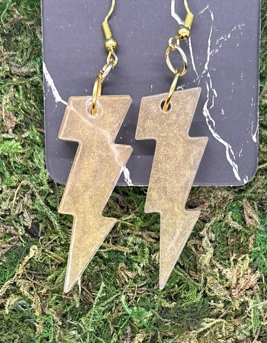 Gold Lightning Bolt Earrings