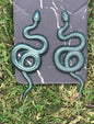 Mismatched Green Snake Earrings