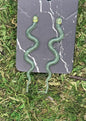 Translucent Green Snake Earrings