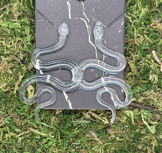 Translucent Clear Snake Earrings