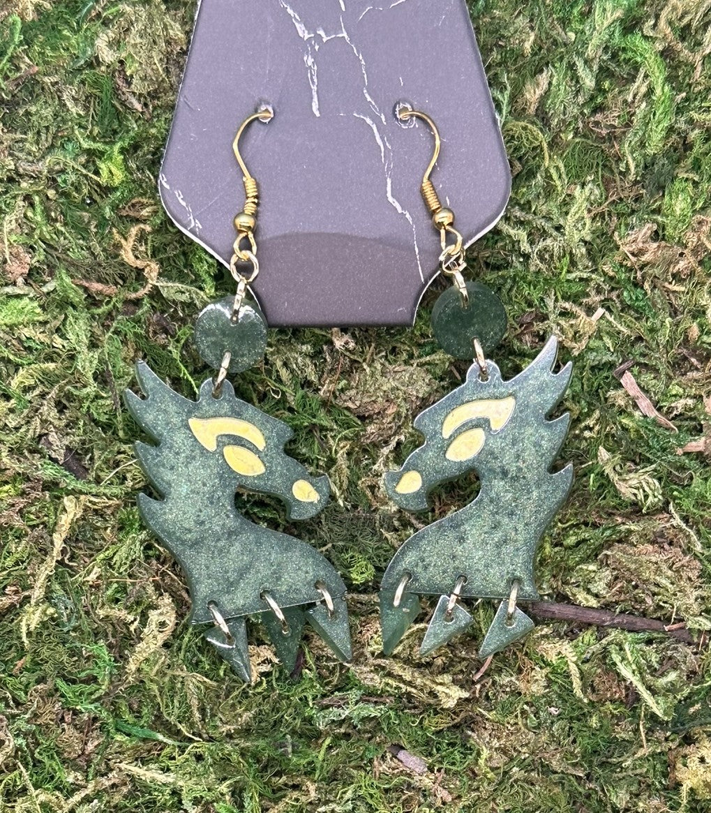 Emerald Dragon Earrings